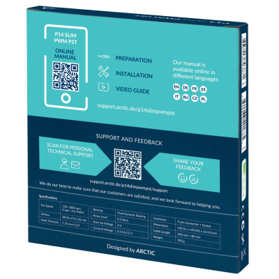 Кулер до корпусу Arctic P14 SLIM PWM PST (ACFAN00268A) Вінниця - фото 6