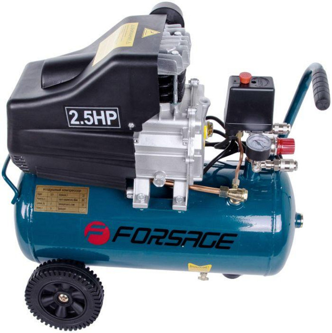 Компресор поршневий масляний з прямим приводом 24л (1.5квт, 8 бар, рес 24л,180л/м, 220В, вага 18кг) Forsage Одесса - изображение 3