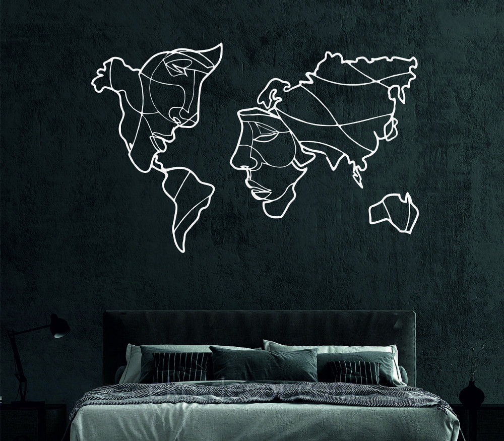 Декоративное настенное Панно «Карта», Декор на стену 70*109 см, Белый Киев - изображение 1