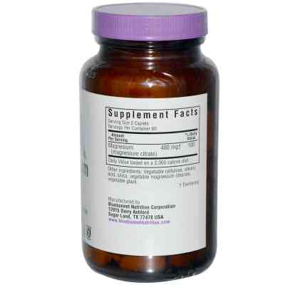 Мінерали Bluebonnet Nutrition Цитрат Магнію, 120 капсул (BLB-00731) Вінниця