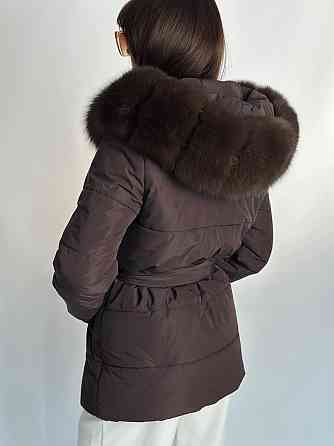 Женский пуховик Oslo с мехом финского песца Шоколад, 46, Т.Соболь Харьков