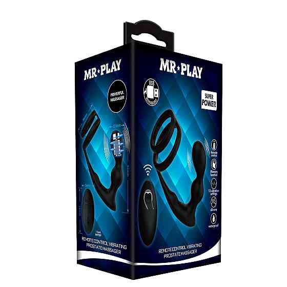 Анальная пробка с эрекционным кольцом - Mr Play Remote Control Vibrating Prostate Massager Sex Aura Киев