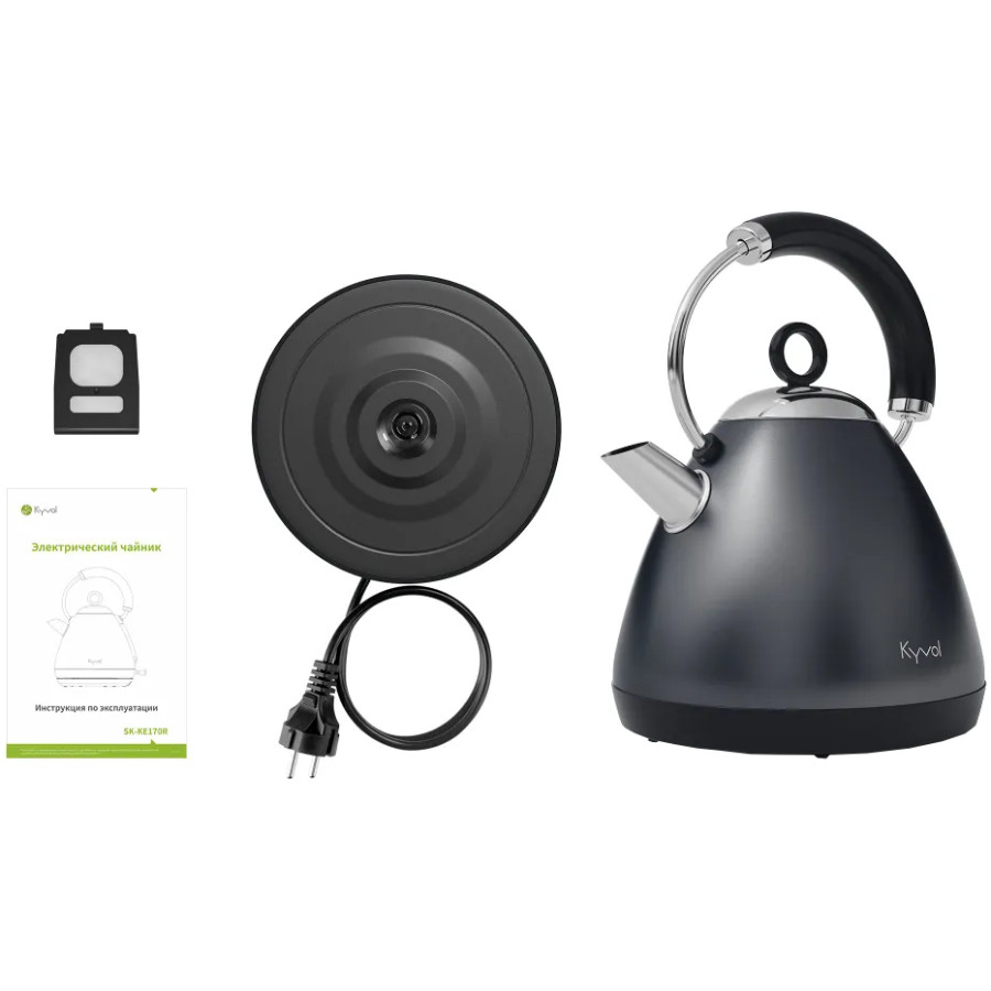 Електрочайник Kyvol KE170 1850-2200Вт/ 1.7л/блокування увімкнення без води/нержавіюча сталь Вінниця - фото 5
