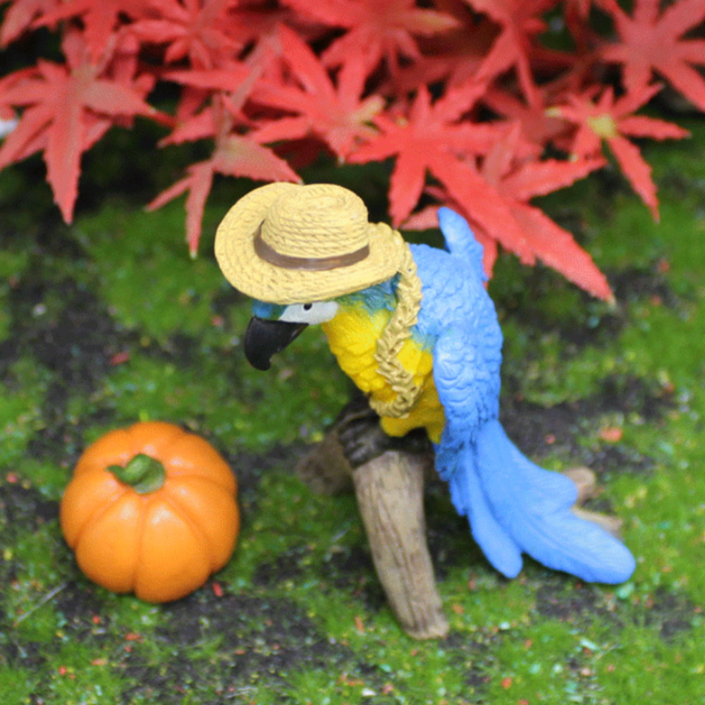Дон Амиго фигурка попугая Ара с тыквой 8.5 х 6.5 см для мини-сада и декора Одесса - изображение 4