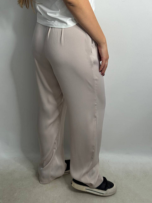 Женские штаны-палаццо из шелка Пудровый M-L Харьков - изображение 5
