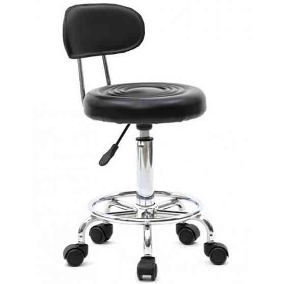 Стілець майстра косметолога круглий на коліщатках зі спинкою Bonro B-494 для салону краси Київ
