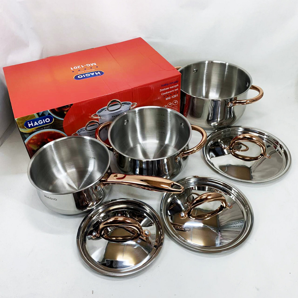 Набір каструль з антипригарним покриттям MAGIO, Набір каструль для електронної плити KY-48 Івано-Франківськ - фото 8