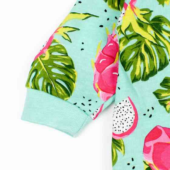 Чоловічок кулірний Tropics Story для дітей зріст 68 см (3 - 6 місяців) Malena Зелений з принтом Кривий Ріг
