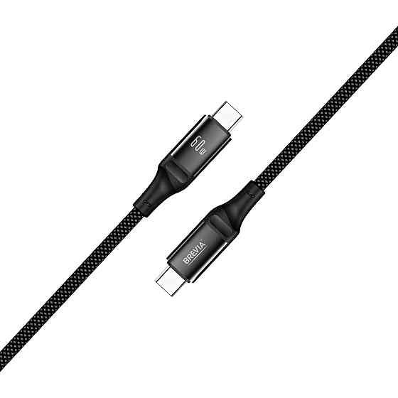 Кабель Brevia Type-C to Type-C 60W 1м, чорний box (56100BCCC1) Львів