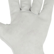 Рукавички 25см шкіра волов'яна, білі, манжет з вшитою гумкою Мукачево - фото 1