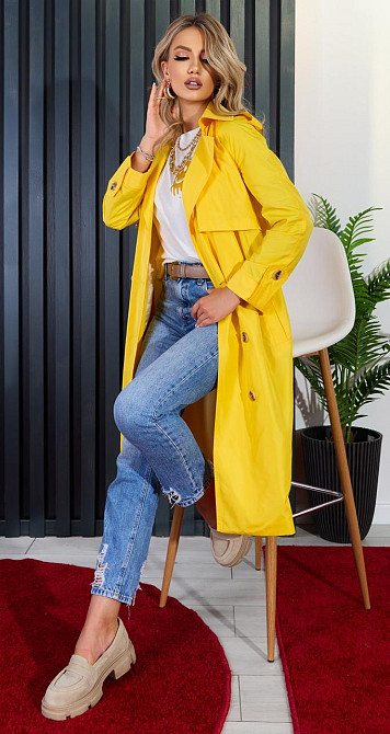 Легкий жовтий тренч (42) Київ - фото 1