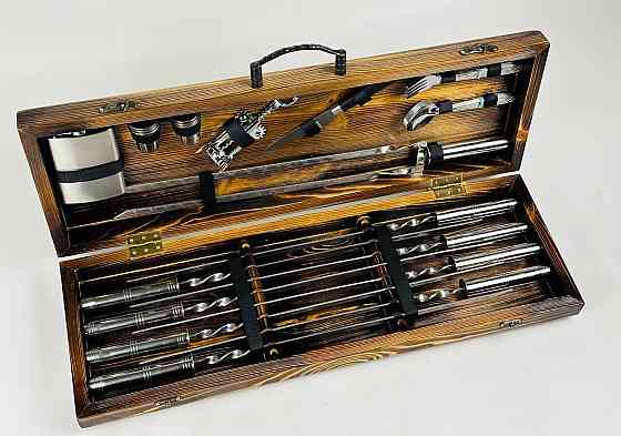 Подарунковий набір шампурів у дерев'яному кейсі СТАЛЕВИЙ HAPPY DAYS Тернопіль