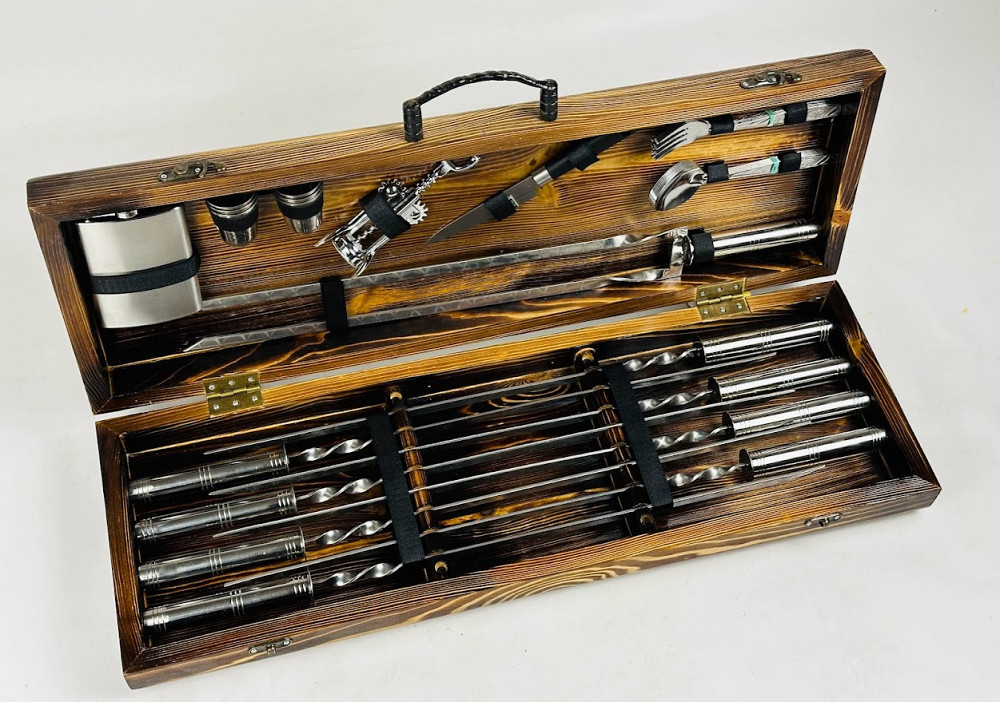 Подарунковий набір шампурів у дерев'яному кейсі СТАЛЕВИЙ HAPPY DAYS Тернопіль - фото 5