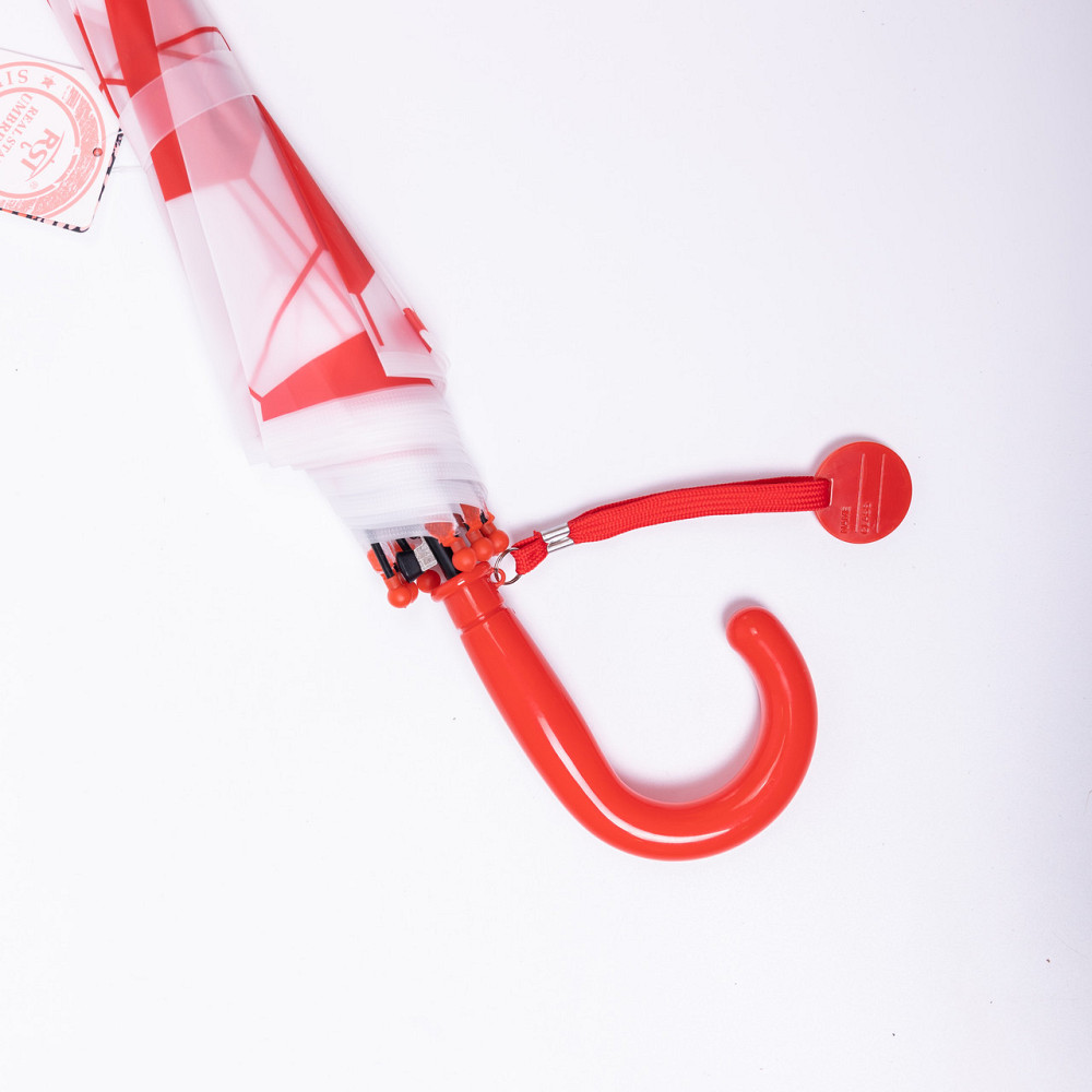 Классический детский зонт-трость полуавтомат из полиэстера 8 спиц диаметр 82 см Красный HP-23-9R Киев - изображение 9