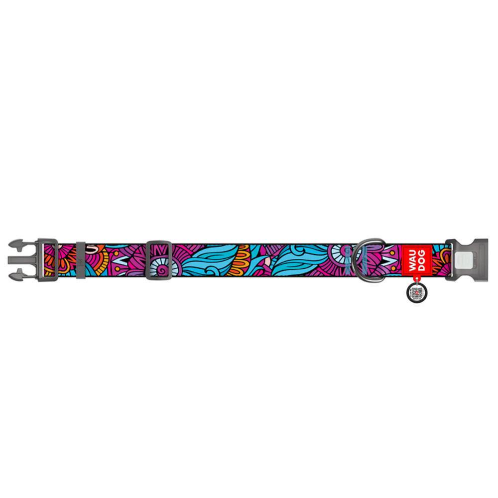 Нашийник для собак нейлоновий WAUDOG Nylon з QR паспортом, малюнок "Літо", пластиковий фастекс, XXL, Ш 35 мм, Дов 46-70 см Київ - фото 2