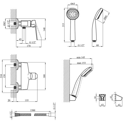 Душевой гарнитур Kroner Odra-C050 (CV019270) Винница - изображение 8