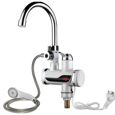 Цифровий миттєвий водонагрівач WATER HEATER MP-5208 з душем з LED дисплеєм, 3кВт, білий 3251 Київ - фото 7