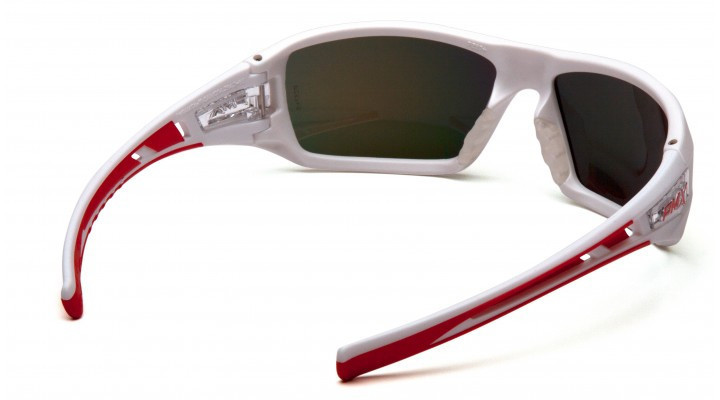 Окуляри захисні Pyramex Velar White (sky red mirror) дзеркальні червоні в білій оправі Запоріжжя - фото 4