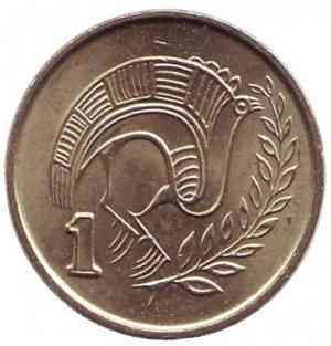 Птица. Монета 1 цент. 2003,1996 год, Кипр..(Г) Полтава