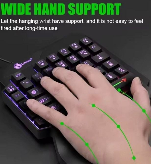 Ігрова клавіатура з RGB для ноутбука, смартфона, планшета, ПК. Київ - фото 2