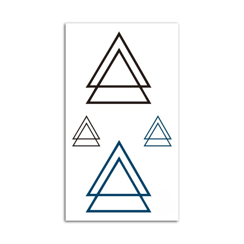 Переводна татуировка Геометричні трикутники 10 на 6 см чорно-синій Київ - фото 2