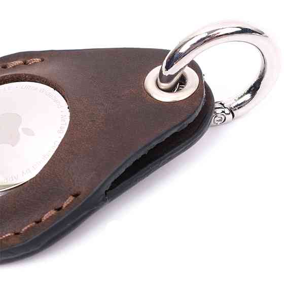Надійний брелок-тримач для Apple AirTag із натуральної шкіри GRANDE PELLE 11615 Коричневий Київ