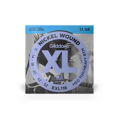 Струни для гітари D&apos;Addario XL Nickel Wound Medium Top / Heavy Bottom (11-52) (EXL116) Вінниця