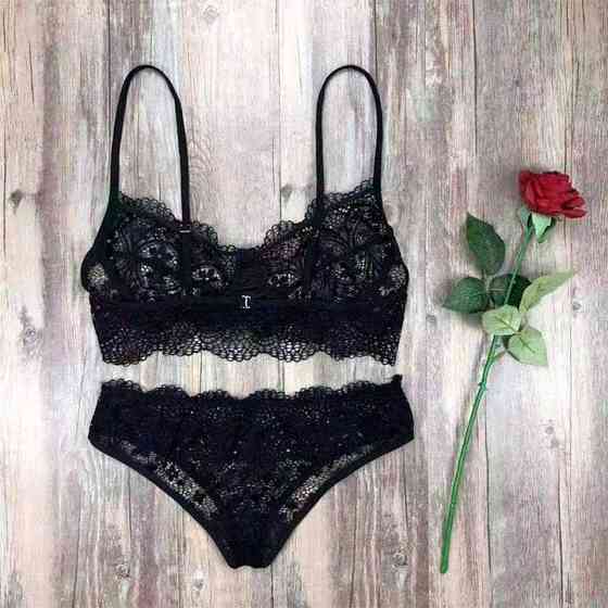 Гарний мереживний комплект чорний — XS-S — Еротична білизна Вінниця