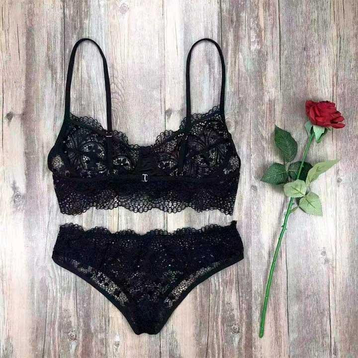 Красивый кружевной комплект черный - XS-S – Эротическое бельё Винница - изображение 5