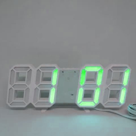 Годинники настільні LY 1089 з зеленою підсвіткою, білі Вінниця - фото 5