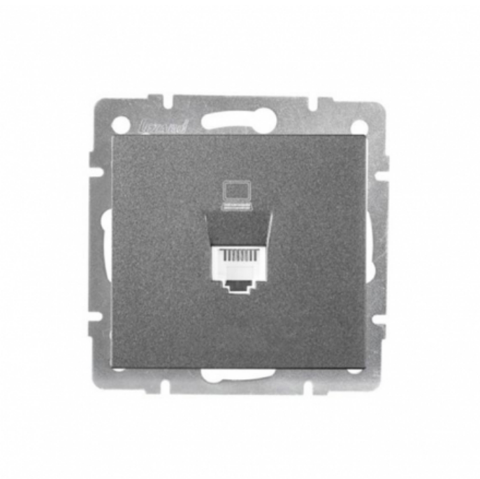 RAIN антрацит Розетка внутрішня комп'ютерна Лезард Житомир - фото 1