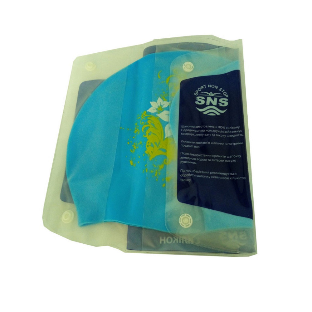 Шапочка для плавання для довгого волосся Flowers SNS KW-3 Вишневе - фото 8