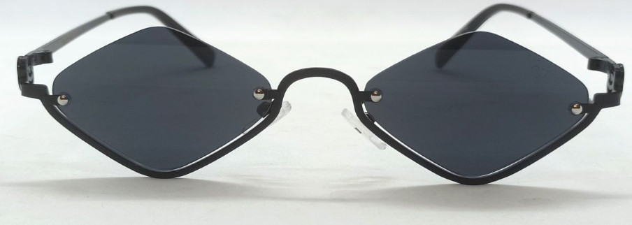 Модні брендові окуляри унісекс чорні ромбоподібні в чорному металі. Київ - фото 7