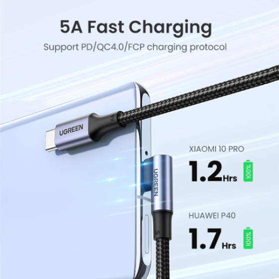 Кабель Ugreen US334 USB Type-C кутовий 100W 1м Луцк