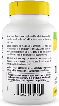 Альфа Ліпоєва кислота Healthy Origins Alpha Lipoic Acid 600 мг 60 капс Київ