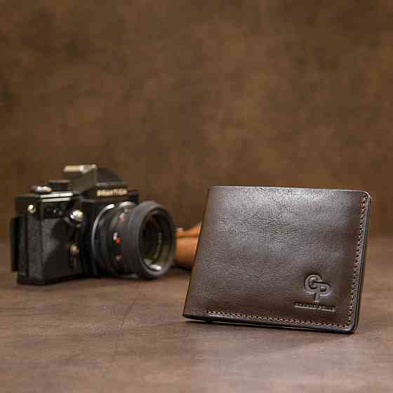 Портмоне з натуральної шкіри для чоловіків Коричневий (GRANDE PELLE) Київ