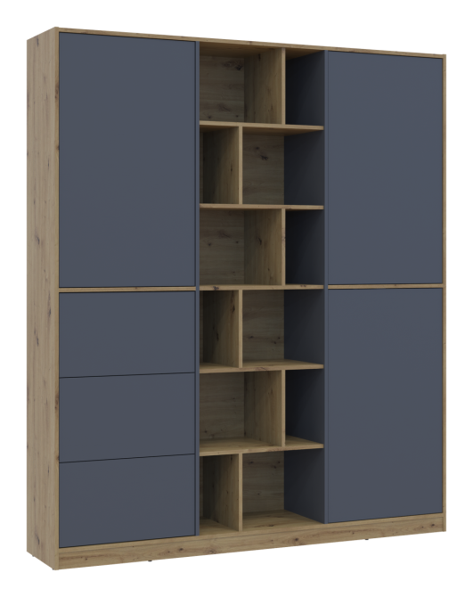 Шкаф для одежды Doros Морган Дуб Артизан/Графит ДСП/Ящики 180х38.5х210 DRS-011612 (42002256) Днепр - изображение 1