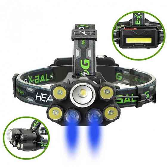 Аккумуляторный налобный многофункциональный военный фонарь с LED освещением WATTON WT-247 дальностью 250-400 м Каменец-Подольский