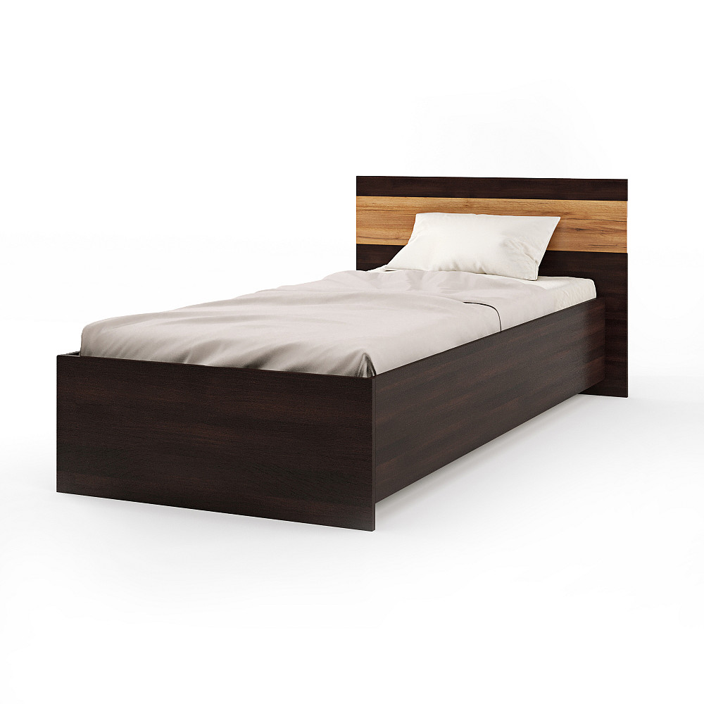 Односпальне ліжко Еверест Соната-900 90х200 см венге темний/дуб крафт золотий (DTM-2112) Львів - фото 2