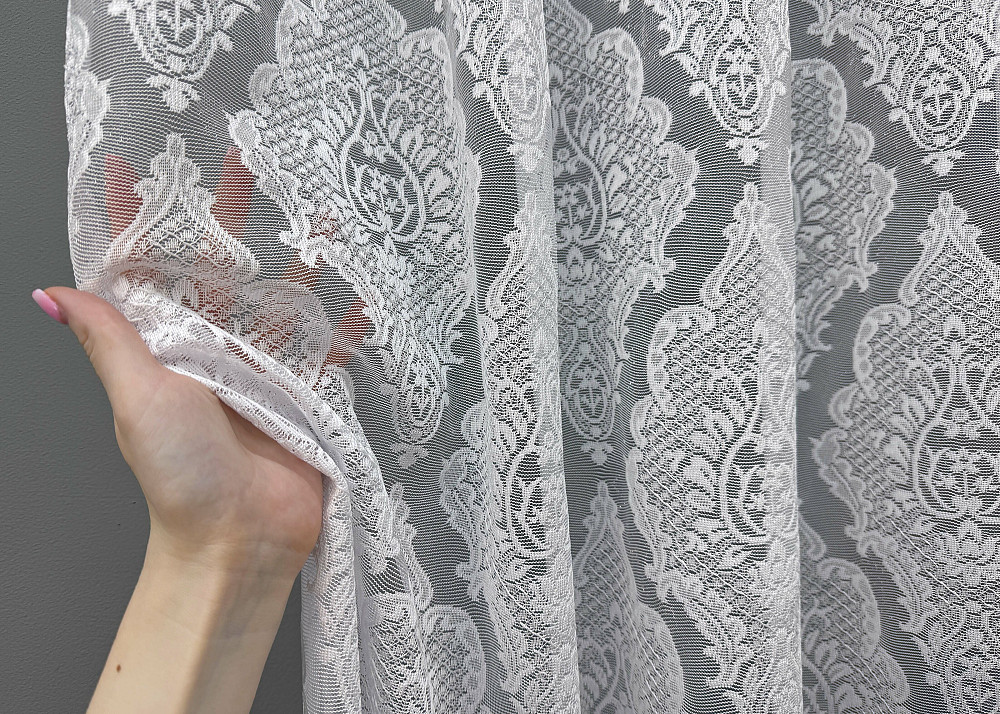 Тюль жакардова колір білий 1226т Київ - фото 1