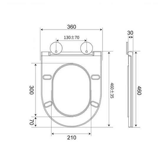 Сидіння-кришка для унітазу Mixxus Premium Seat Cover Bevel-2007 460х360х30mm дюропластове швидкознімне з мікроліфтом (MP6717) ( ( Харків