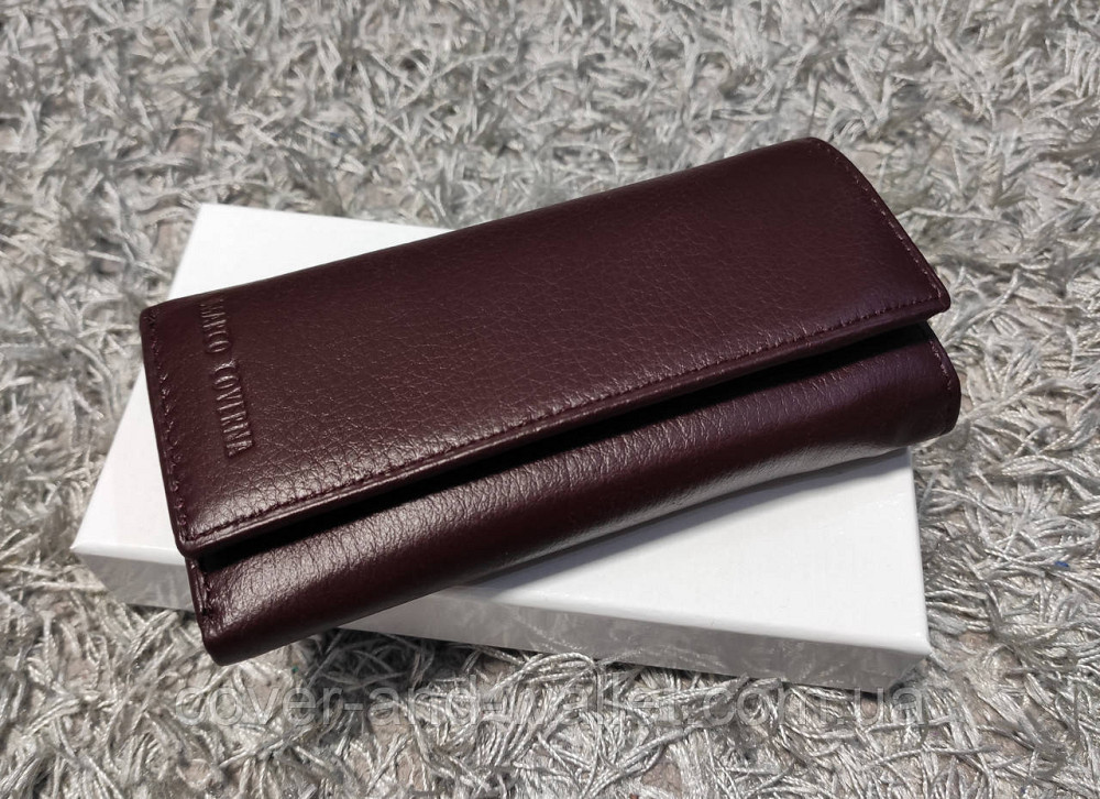 Коричневая кожаная ключница кошелек с карабинами под каждый ключ Marco Coverna (5551-2) Киев - изображение 1