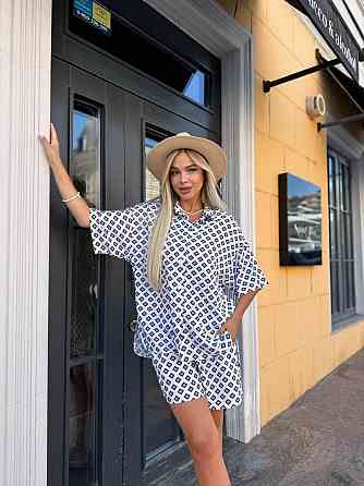 Жіночий легкий принтований костюм двійка: сорочка і шорти турецький штапель. Одеса