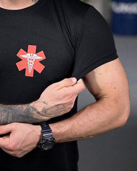 Тактична потовідвідна футболка Medican black РП7346 Одеса - фото 5