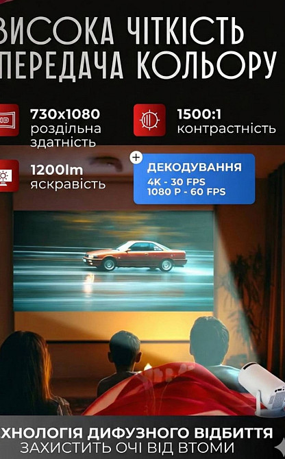 Портативный домашний проектор GTEQY GT18. Харьков - изображение 1