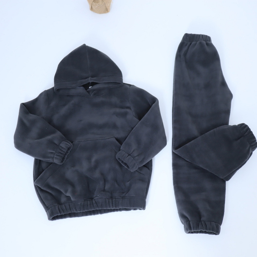 Дитячий теплий костюм з полар флісу (худі з капюшоном+штани)Графіт Кам'янець-Подільський - фото 1