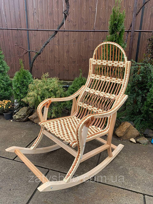 Плетеное белое кресло качалка (разборное) Киев - изображение 2