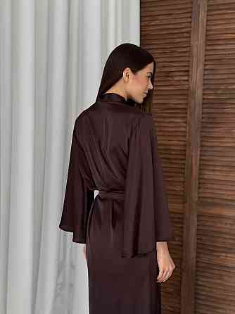 Жіночий довгий шовковий халат Брауни L/2XL Харьков
