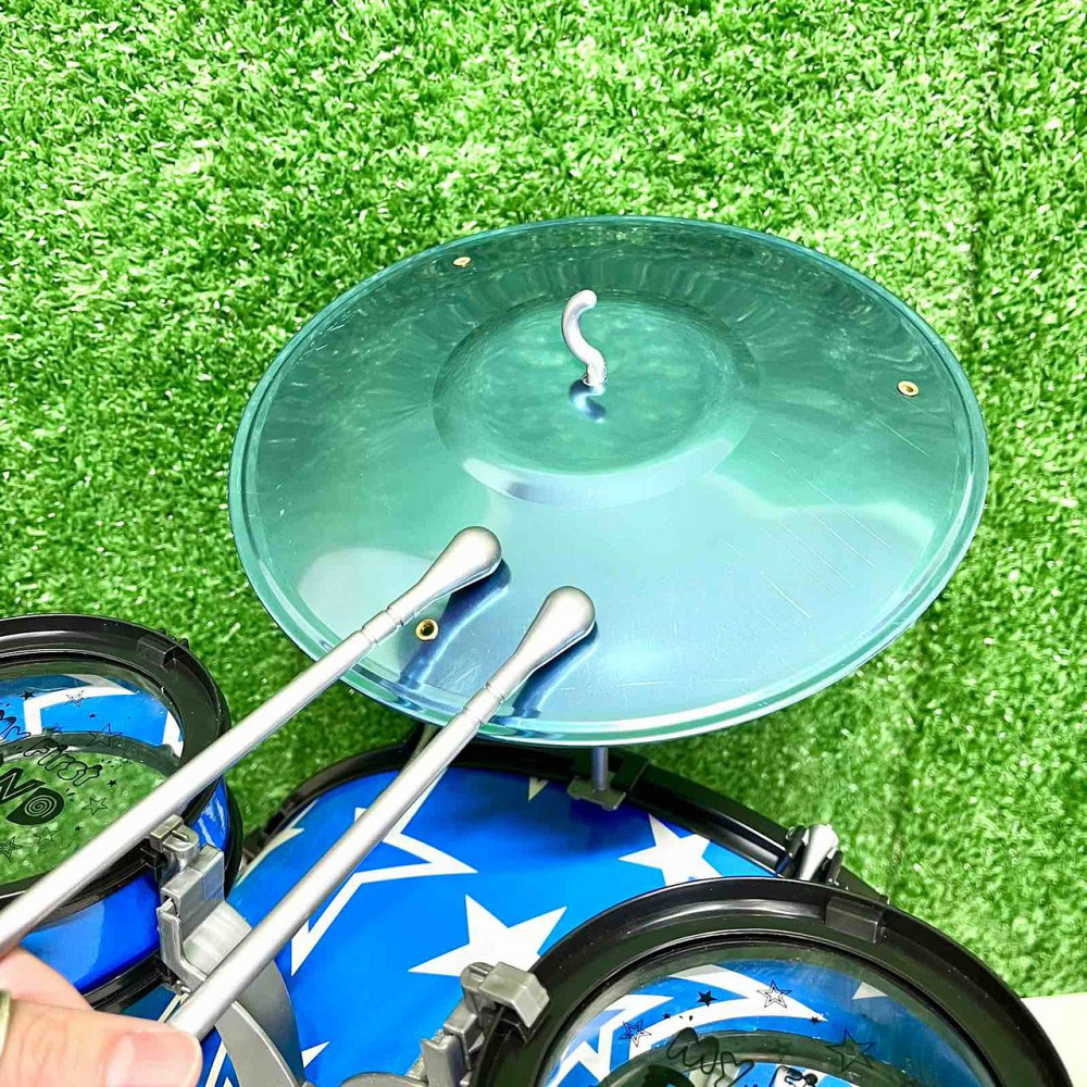 Барабанна установка іграшкова 4 барабани з паличками та стільчиком Синя (1919) Чернигов - изображение 5