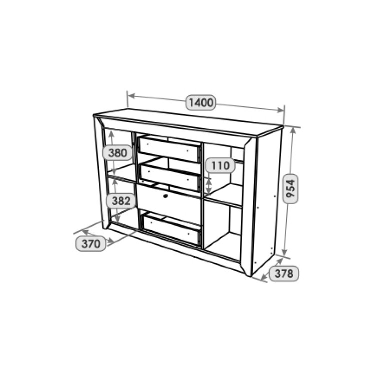 Комод в спальню Эверест Нордик-1400 140х38х95 см Белый + Дуб крафт золотой (DTM-5531) Днепр - изображение 7